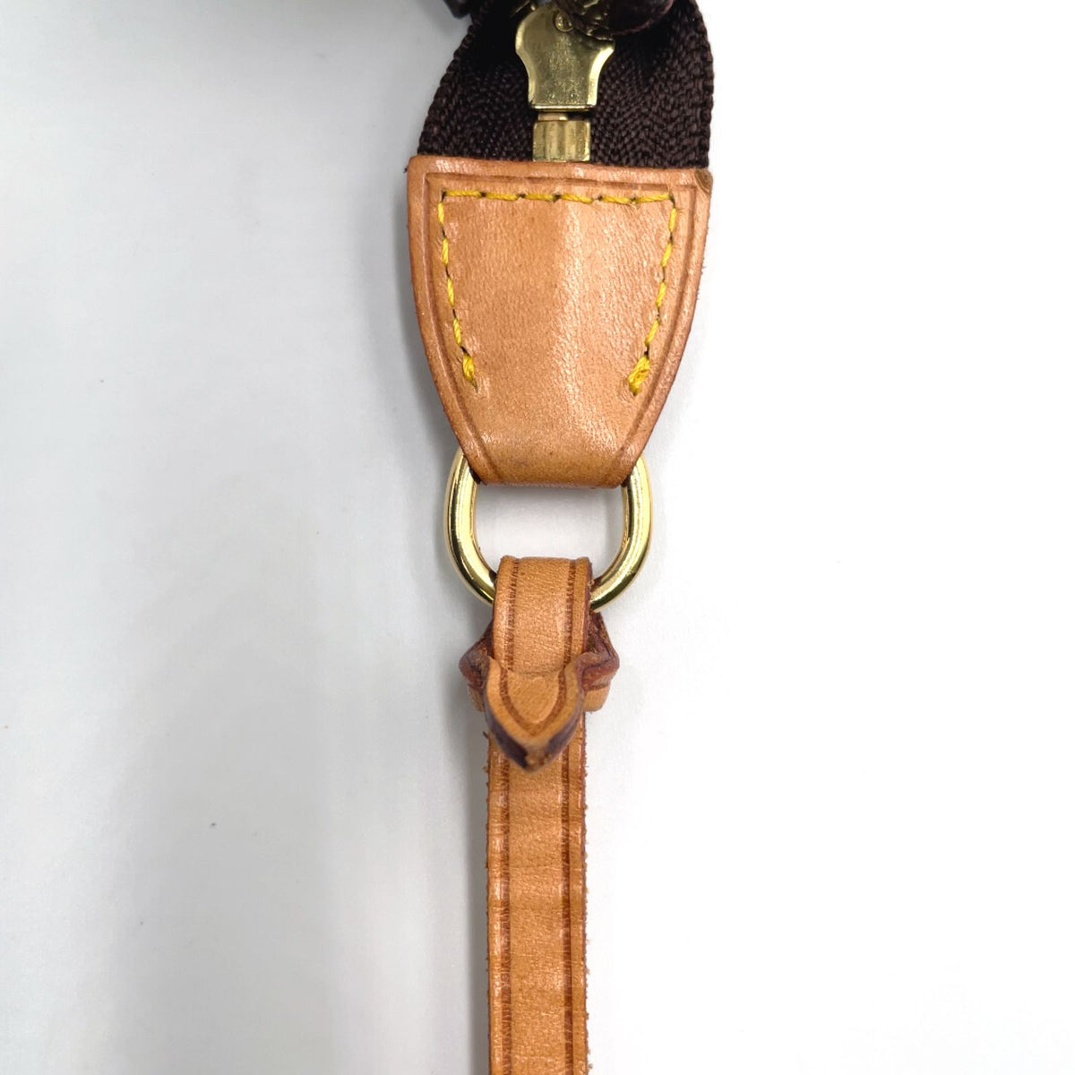 Louis Vuitton Pochette Accessoires Monogram Leather Brown Light Handbag Gold — view 6