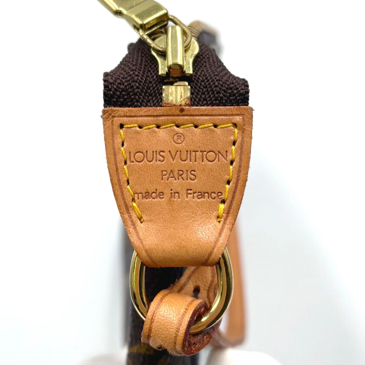 Louis Vuitton Pochette Accessoires Monogram Leather Brown Light Handbag Gold — view 4