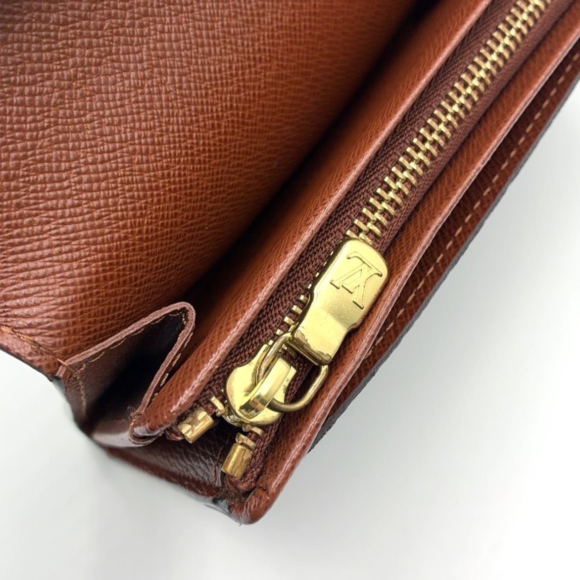 Louis Vuitton Compact Zip Wallet Monogram Brown Bifold Gold — view 6
