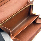 Louis Vuitton Compact Zip Wallet Monogram Brown Bifold Gold — view 8