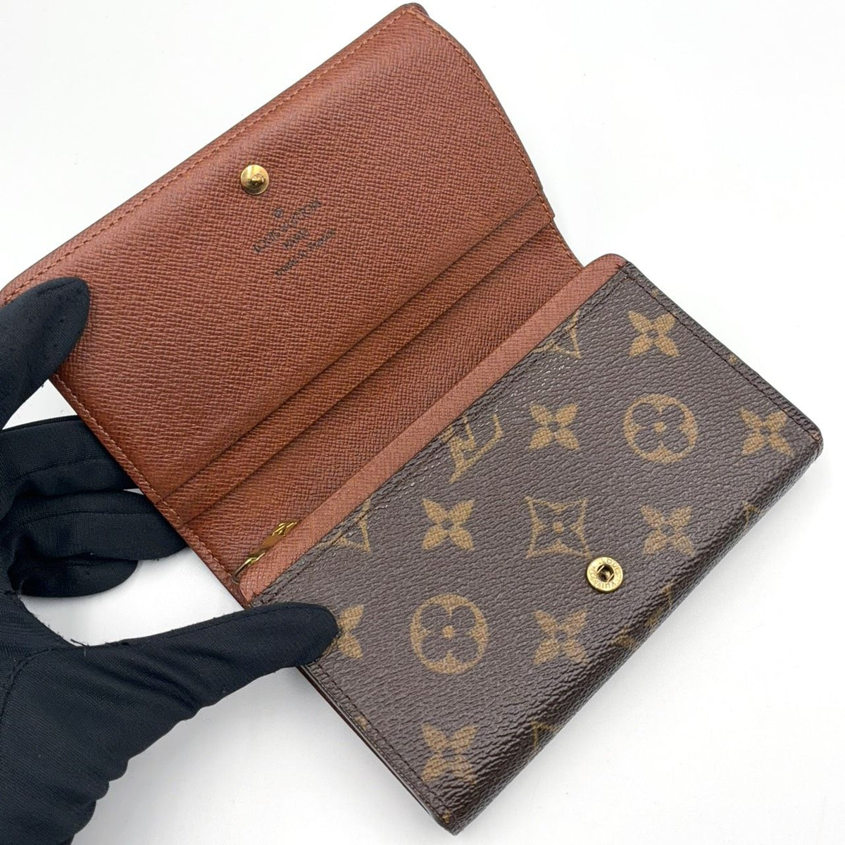 Louis Vuitton Compact Zip Wallet Monogram Brown Bifold Gold — view 3