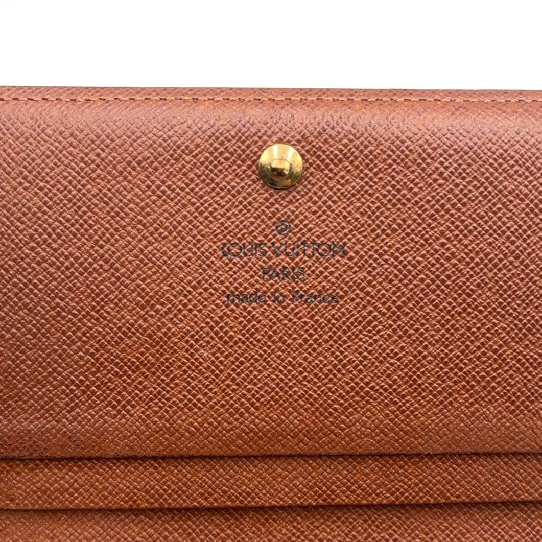 Louis Vuitton Compact Zip Wallet Monogram Brown Bifold Gold — view 4
