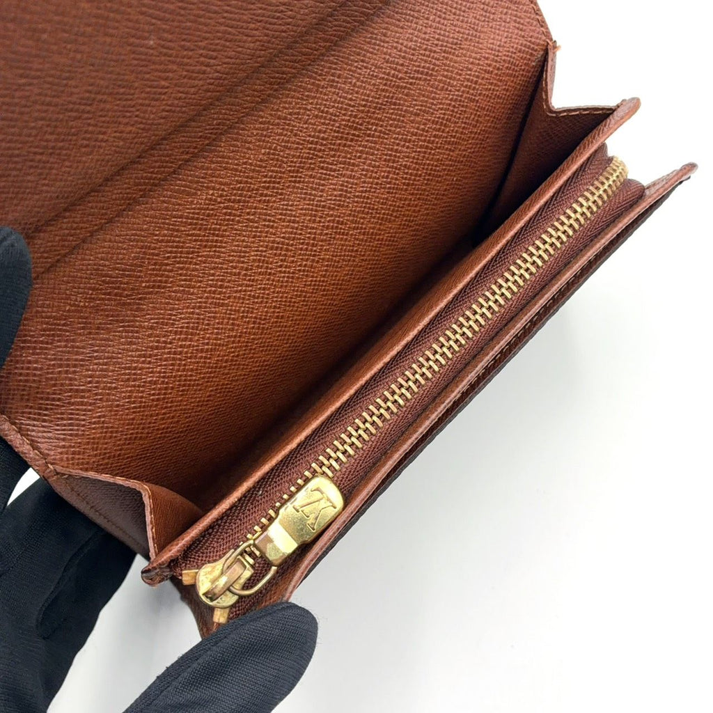 Louis Vuitton Compact Zip Wallet Monogram Brown Bifold Gold — view 6