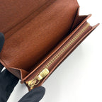 Louis Vuitton Compact Zip Wallet Monogram Brown Bifold Gold — view 6