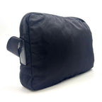 Prada Tessuto Nylon Leather Black Shoulder Bag Silver — view 2