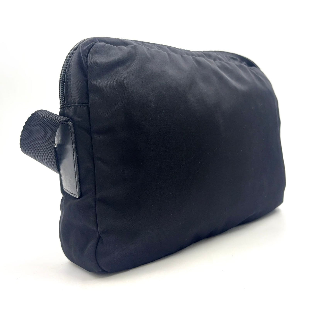 Prada Tessuto Nylon Leather Black Shoulder Bag Silver — view 2