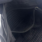 Prada Tessuto Nylon Leather Black Shoulder Bag Silver — view 5
