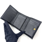 Gucci Petit Marmont Trifold Wallet Snap Compact Leather Black Gold — view 7