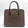 Louis Vuitton Brera Damier Ebene Leather Brown Handbag Gold