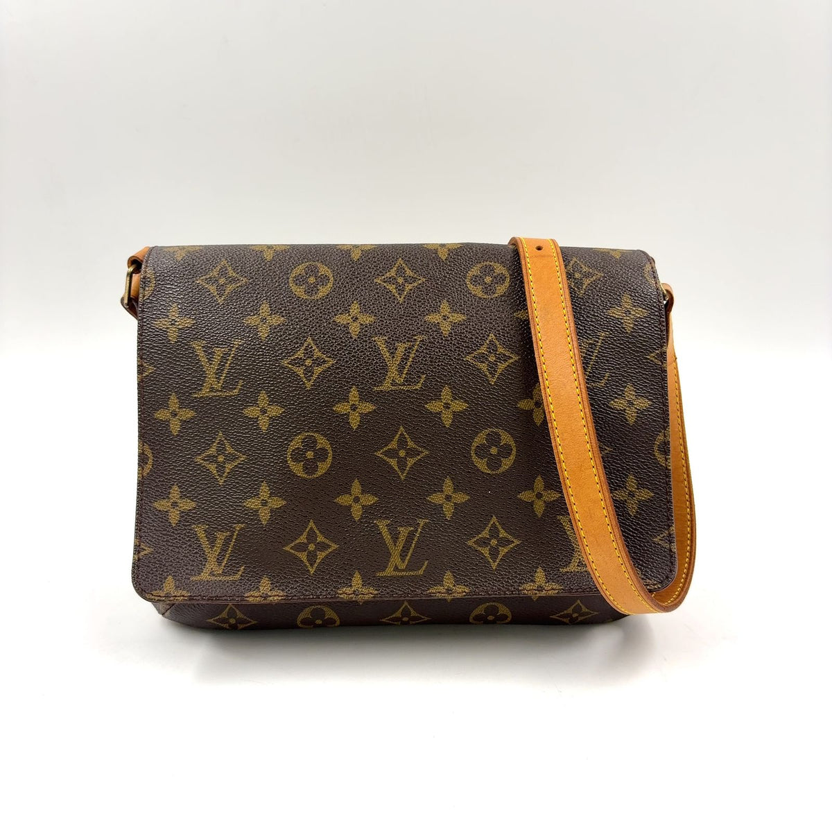 Louis Vuitton Musette Tango Short Strap Monogram Leather Brown Light Shoulder