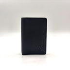 Louis Vuitton Pocket Organizer Leather Black Card Case