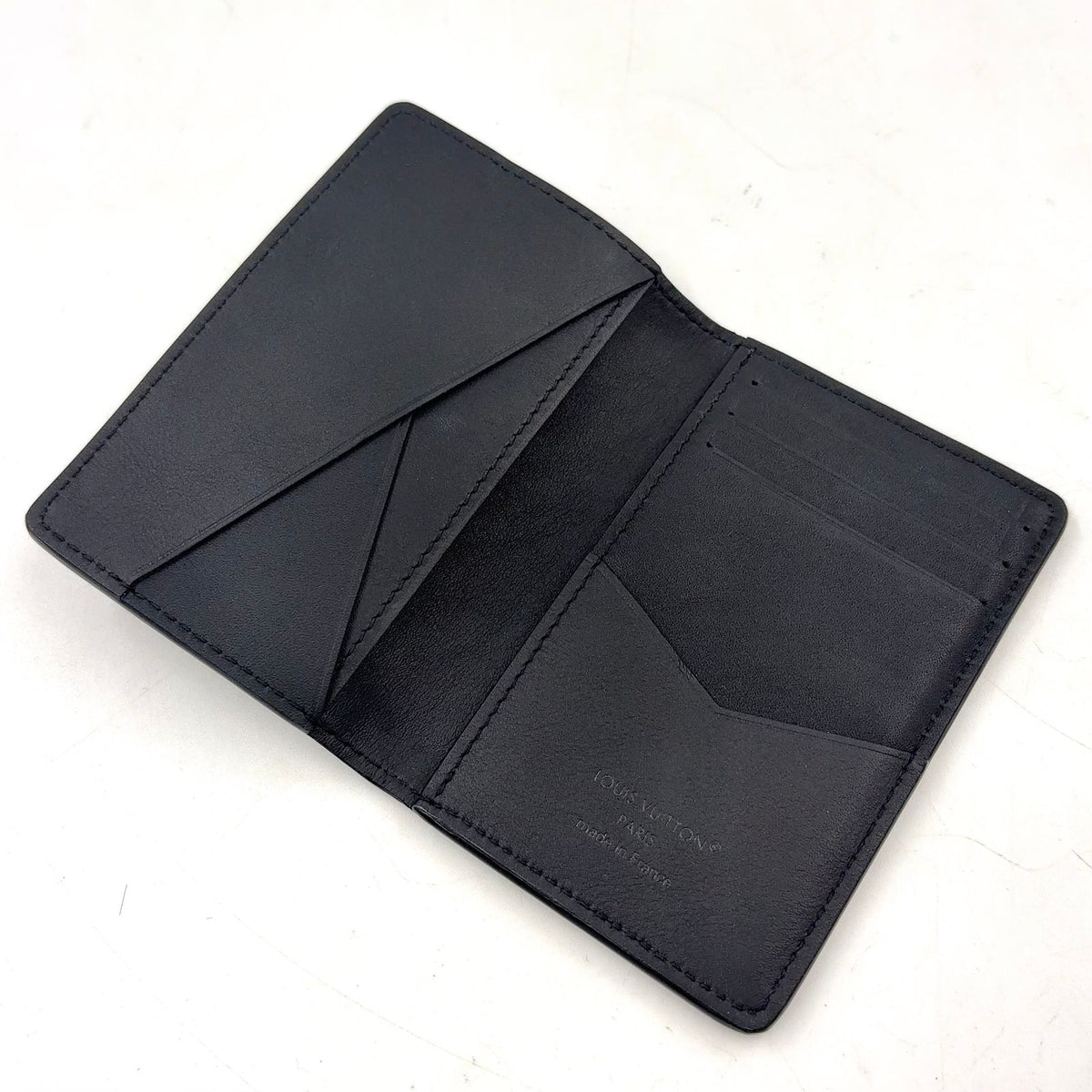 Louis Vuitton Pocket Organizer Leather Black Card Case — view 3