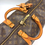 Louis Vuitton Keepall 55 Monogram Leather Brown Boston Bag Gold — view 7