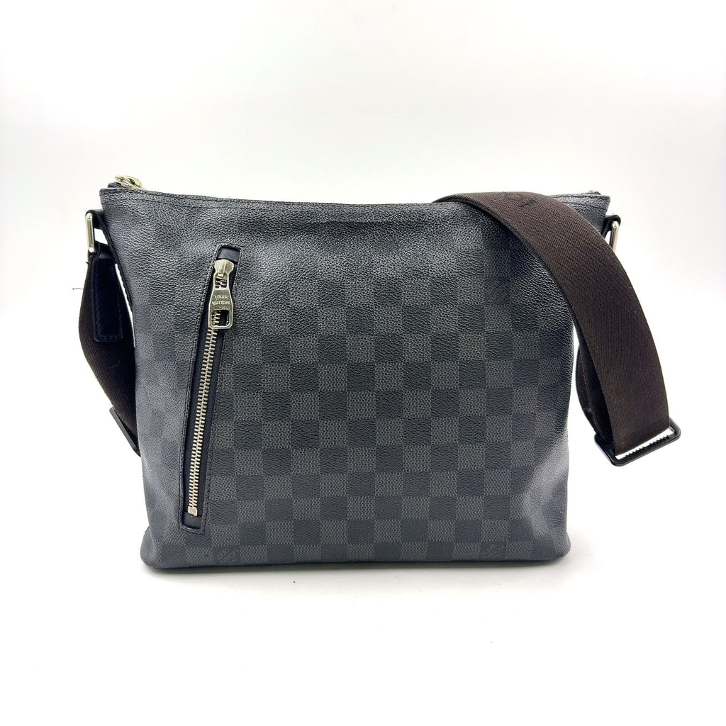 Louis Vuitton Mick PM Damier Graphite Leather Black Shoulder Bag Silver