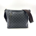 Louis Vuitton Mick PM Damier Graphite Leather Black Shoulder Bag Silver
