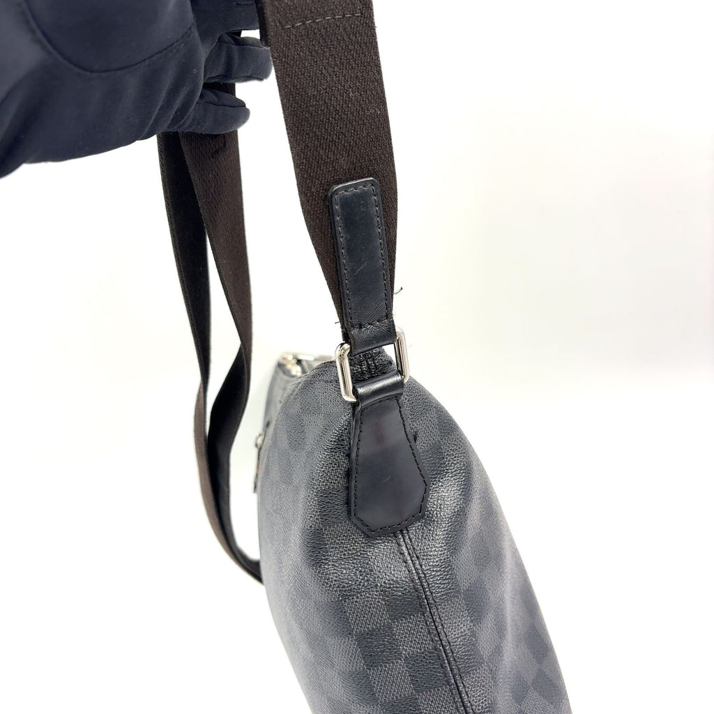Louis Vuitton Mick PM Damier Graphite Leather Black Shoulder Bag Silver — view 6