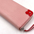 Louis Vuitton Portefeuille Clemence Leather Pink Red Wallet — view 5