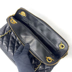 Chanel Quilted Lambskin Black Shoulder Bag Gold — view 8