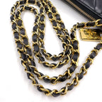 Chanel Quilted Lambskin Black Shoulder Bag Gold — view 5