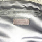 Chanel Perforated Leather White Shoulder Bag Silver — view 4