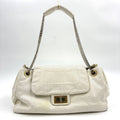 Chanel Perforated Leather White Shoulder Bag Silver