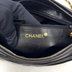 Chanel CC Logo Quilted Fringe Leather Black Chain Shoulder Bag Gold — view 4