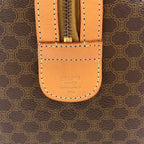 Celine Macadam Pattern Leather Brown Light Mini Boston Bag Gold — view 4