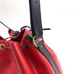 Louis Vuitton Petit Noir Epi Castilian Red Leather Black Shoulder Bag Gold — view 6
