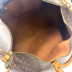 Louis Vuitton Keepall Bandouliere 60 Monogram Brown Boston Bag Gold — view 3