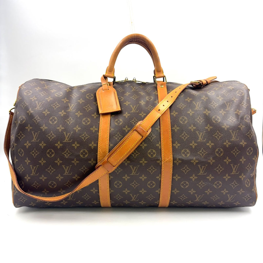 Louis Vuitton Keepall Bandouliere 60 Monogram Brown Boston Bag Gold
