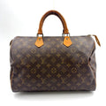 Louis Vuitton Speedy 35 Monogram Leather Brown Handbag Gold