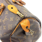 Louis Vuitton Speedy 35 Monogram Leather Brown Handbag Gold — view 5
