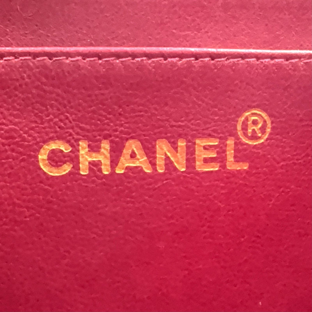 Chanel Quilted Chain Lambskin Red Shoulder Bag Gold — view 4