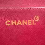 Chanel Quilted Chain Lambskin Red Shoulder Bag Gold — view 4