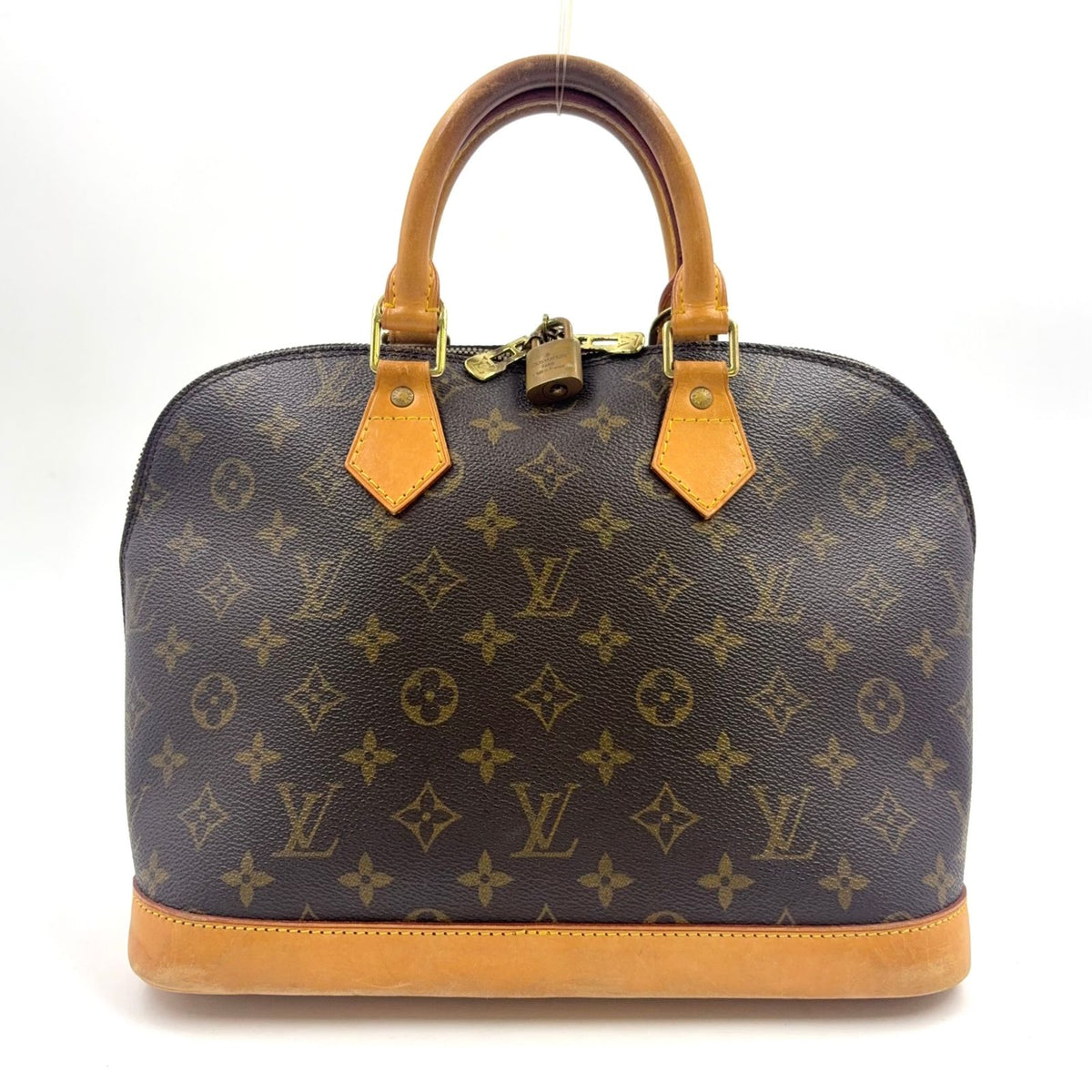 Louis Vuitton Alma PM Monogram Leather Brown Light Handbag Gold