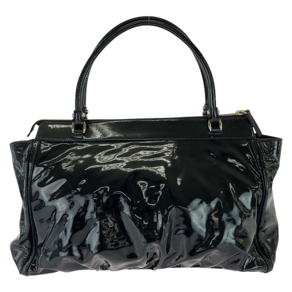 Gucci Abbey Black Gold Patent Tote Bag — view 2
