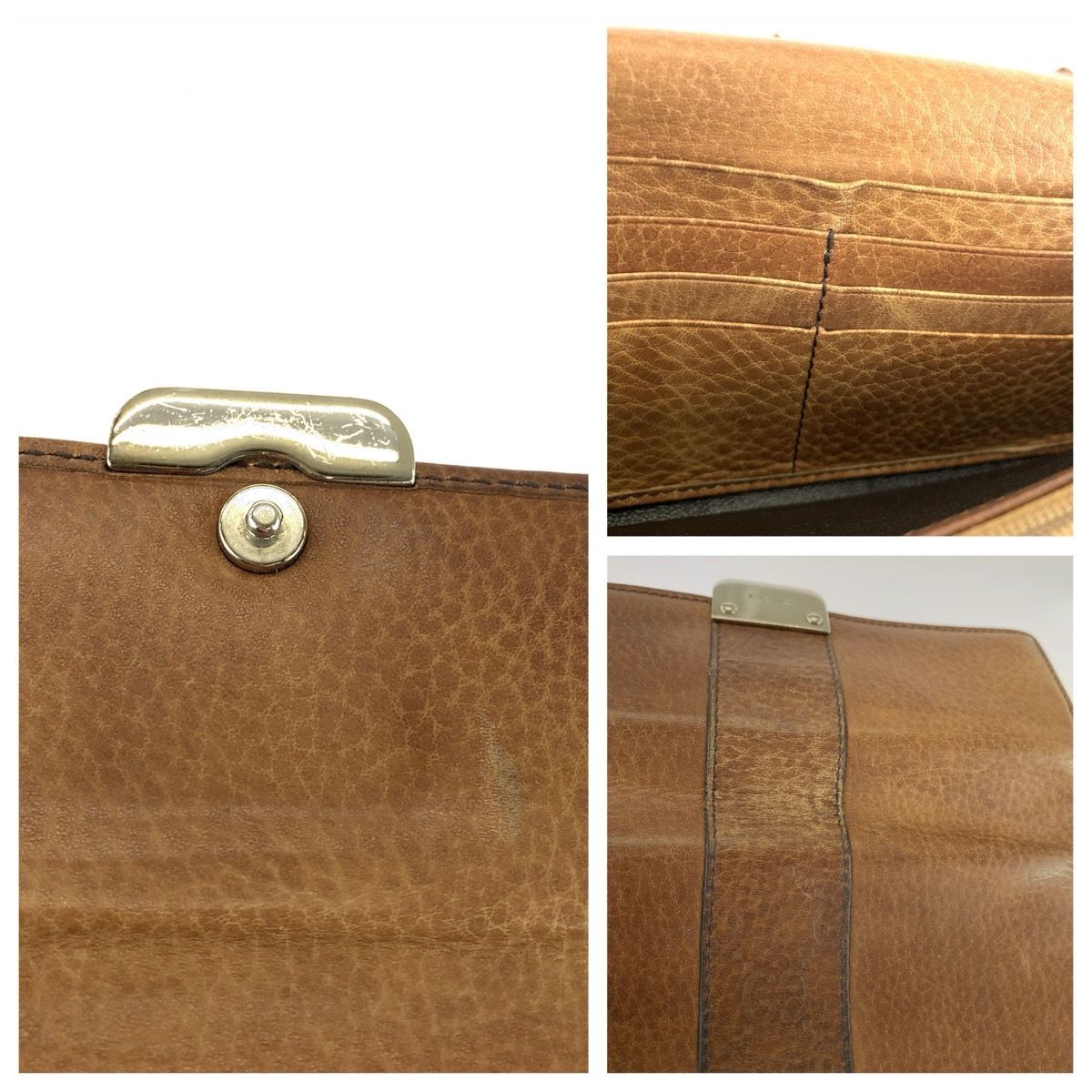 Gucci Guccissima Brown Silver Leather Wallet — view 8