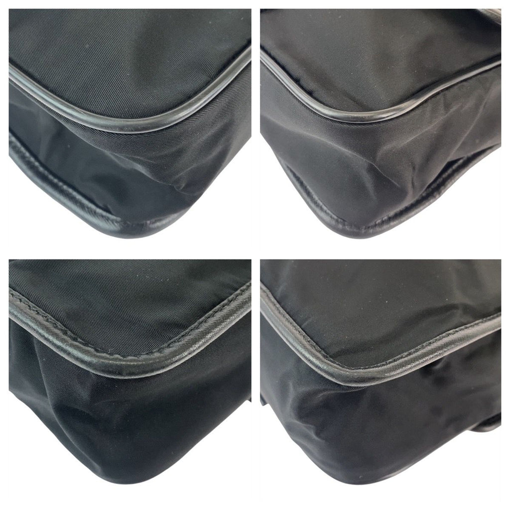Prada Tessuto Black Silver Nylon Shoulder Bag — view 4