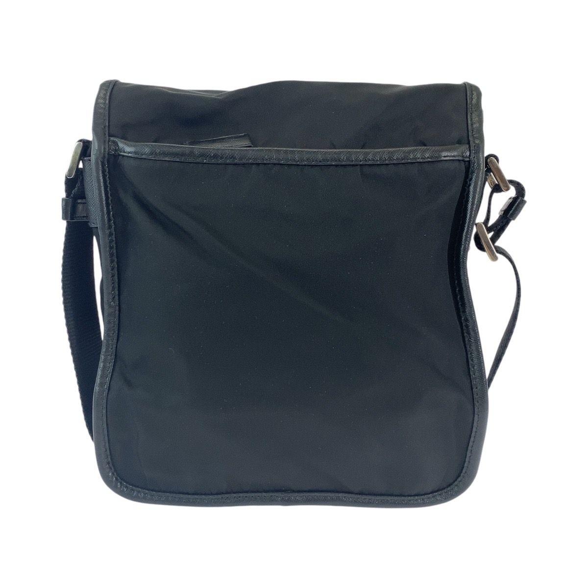 Prada Tessuto Black Silver Nylon Shoulder Bag — view 2