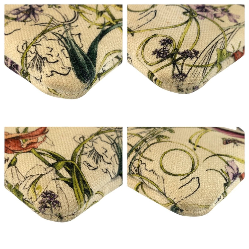 Gucci Flora Ivory Gold Canvas Case Makeup Pouch — view 5