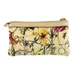 Gucci Flora Ivory Gold Canvas Case Makeup Pouch — view 2