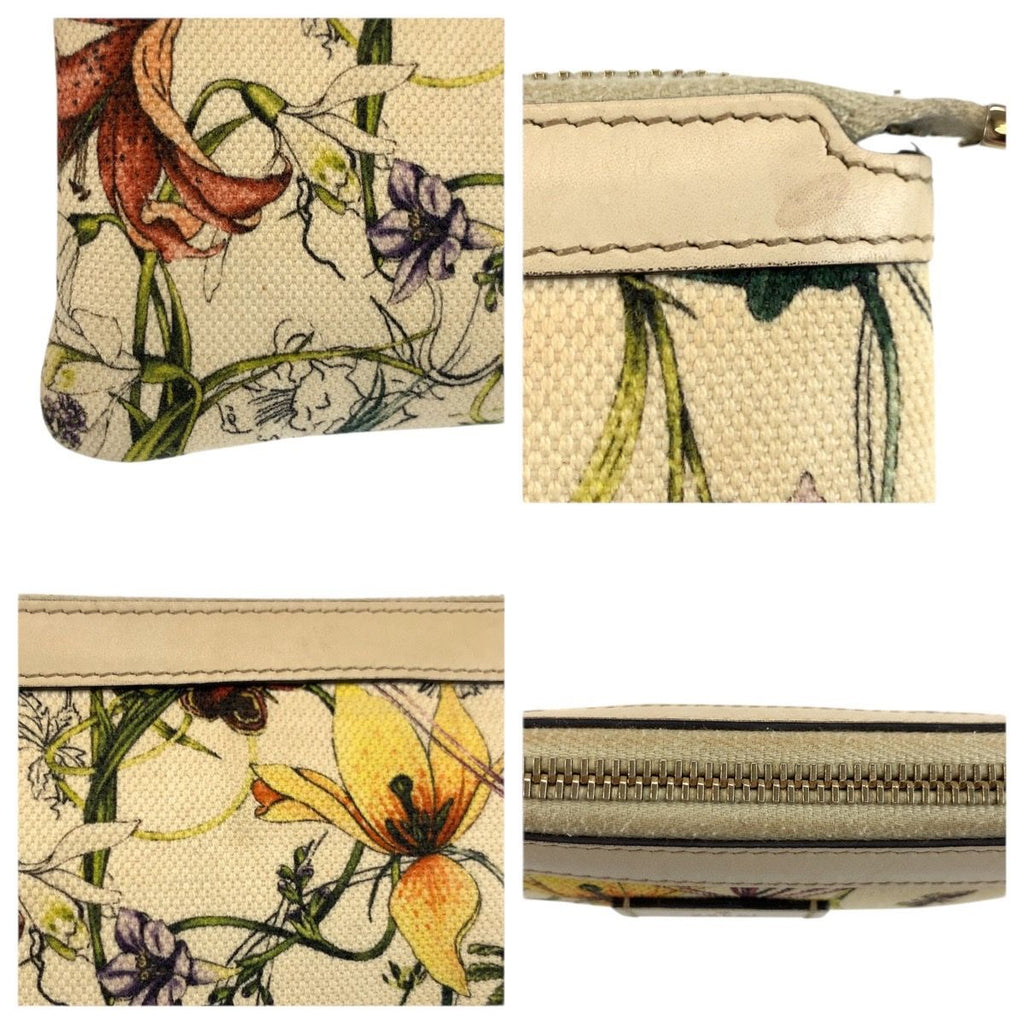 Gucci Flora Ivory Gold Canvas Case Makeup Pouch — view 6
