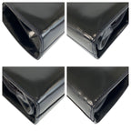 Prada Navy Silver Patent Leather Chain Shoulder Bag — view 4