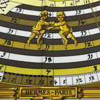 Hermes Scarf Yellow White Gold Astrology Silk — view 4