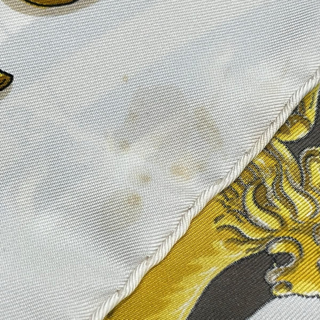 Hermes Scarf Yellow White Gold Astrology Silk — view 5