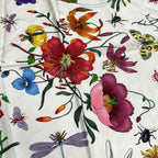 Gucci Scarf Light Blue Green Multi Floral Pattern — view 3