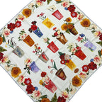 Gucci Scarf White Red Multi Floral Pattern
