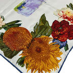 Gucci Scarf White Red Multi Floral Pattern — view 3