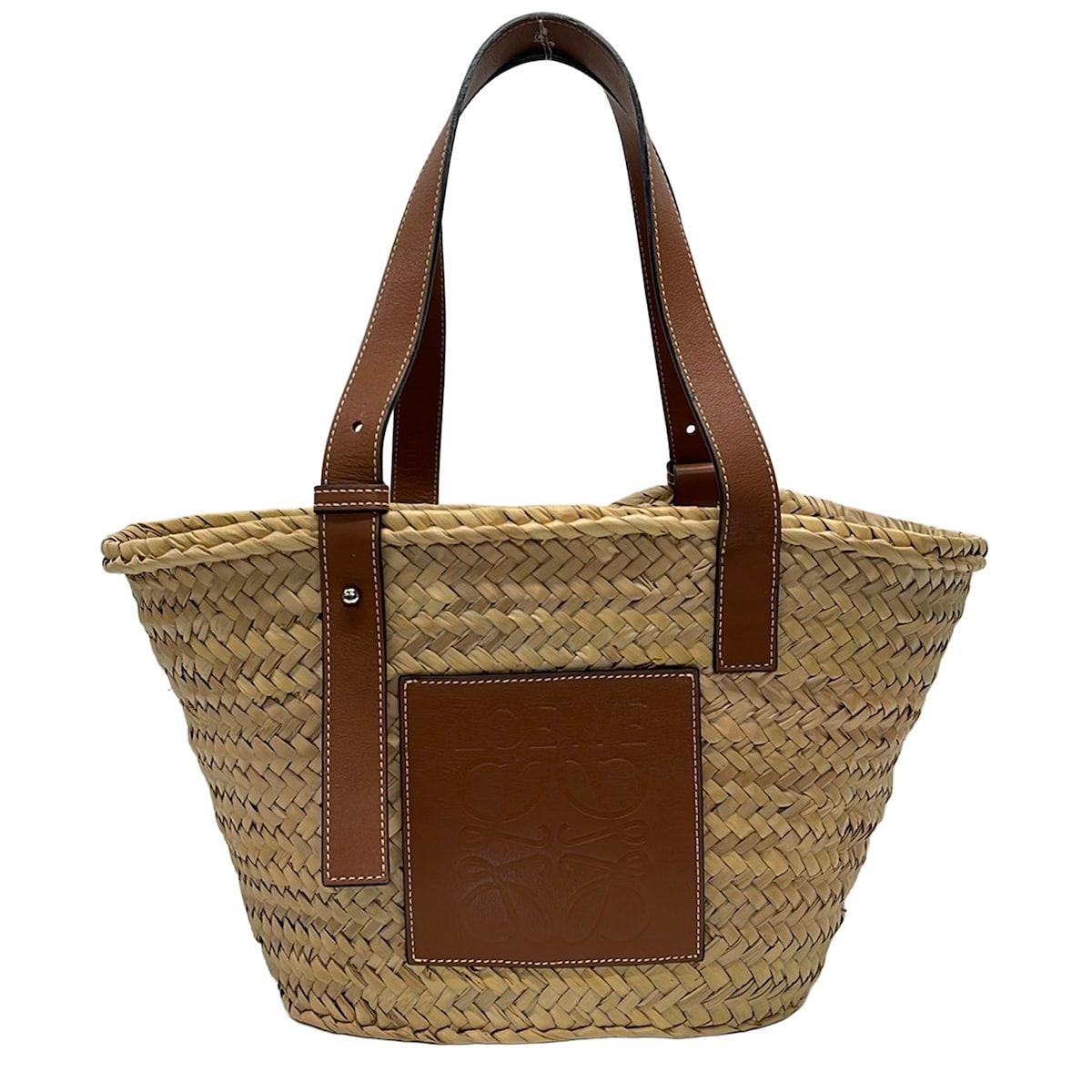 Loewe Tote Bag Basket Beige Brown Leather