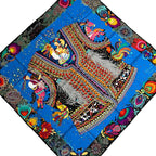 Hermes Scarf Carre 90 Blue Black Multi Costume de Fete